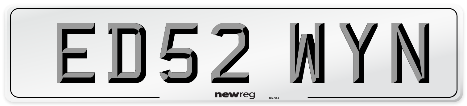 ED52 WYN Number Plate from New Reg
